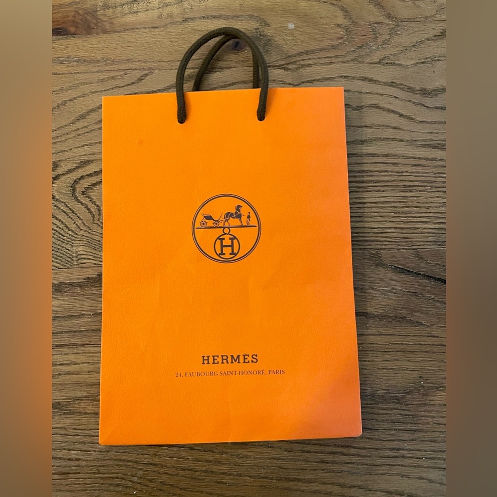 HERMES ORANGE HARD SHOPPING BAG